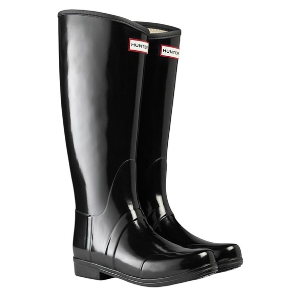Hunter Original Women's Tall Rain Boots - Black Wellington SZ 5 - Picture 1 of 5